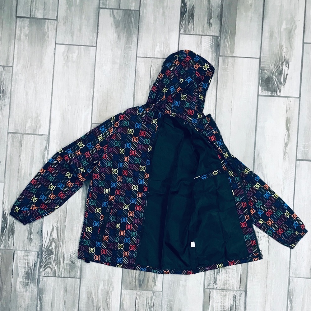 Neon Lightweight Windbreaker Hooded Rain Jacket